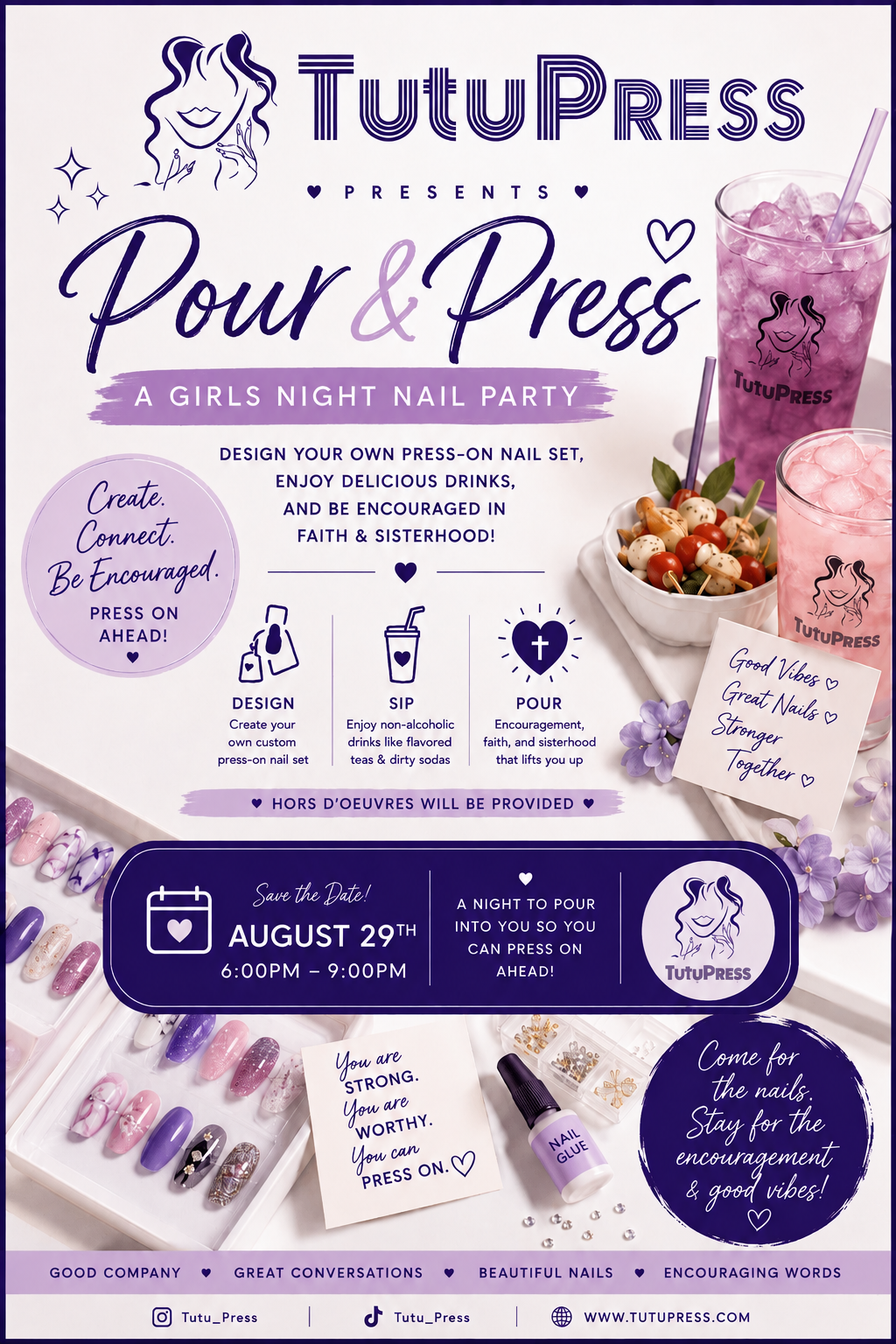 Pour & Press – Girls’ Night Nail Party | August 29